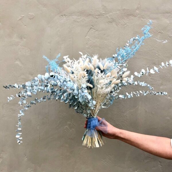 Trockenblumensträuße Trockenblumenstrauß Baby Blue Pearl bridal bouquet 4