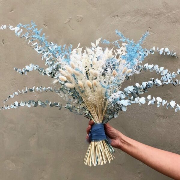 Trockenblumensträuße Trockenblumenstrauß Baby Blue Pearl bridal bouquet 3