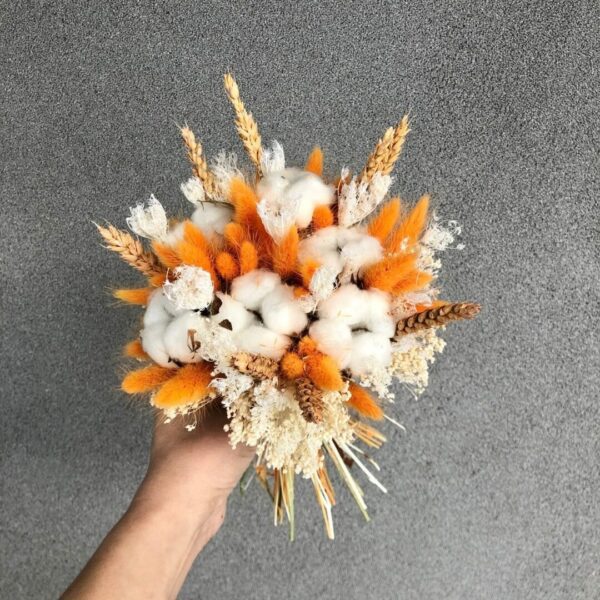 Trockenblumensträuße Trockenblumenstrauß Orange Pearl baumwolle 5
