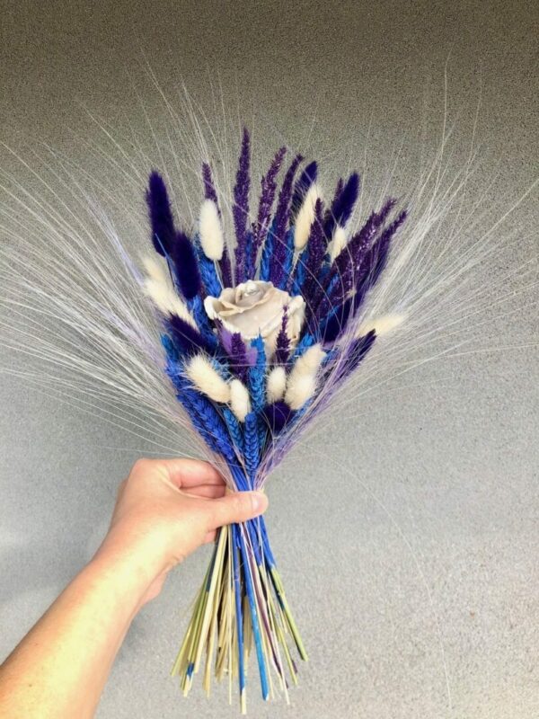 Trockenblumensträuße Trockenblumenstrauß Royal Purple Pearl brautstrauß royalblau 5