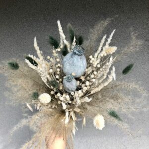 Trockenblumensträuße Trockenblumenstrauß Light blue grey Pearl bridal bouquet