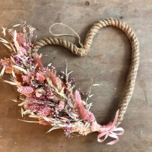 Flower Hoops und Kränze M Flower Pearl Heart Pastelltöne trockenblumen herz