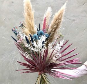 Hochzeit Trockenblumen Brautstrauß – Ivory Rose Pastel Pearl trockenblumenbrautstrauss