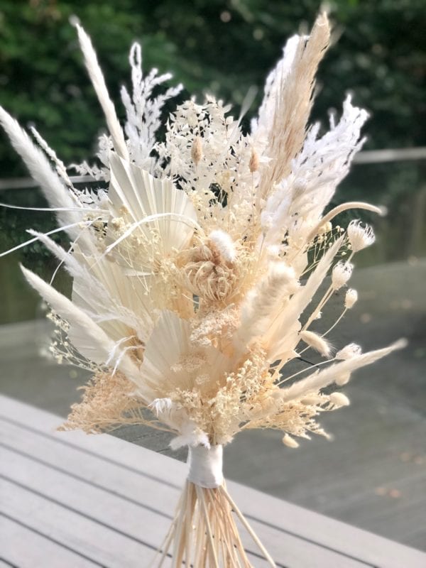Hochzeit Brautstrauß aus Trockenblumen – White Ivory Pearl brautstrauss 12