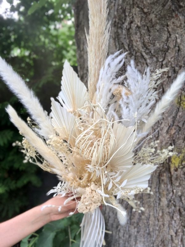Hochzeit Brautstrauß aus Trockenblumen – White Ivory Pearl brautstrauss 6