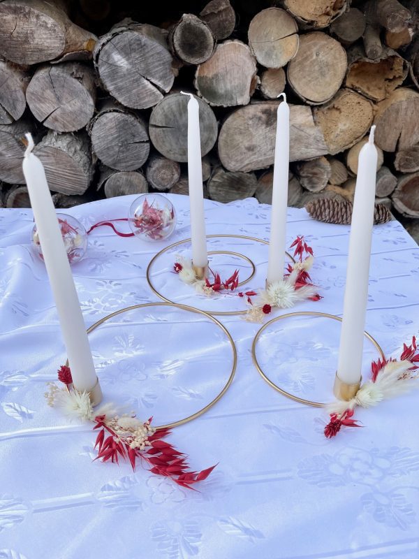 Weihnachten Kerzenständer 4er Set mit Trockenblumen – Christmas Collection geschenkidee 5