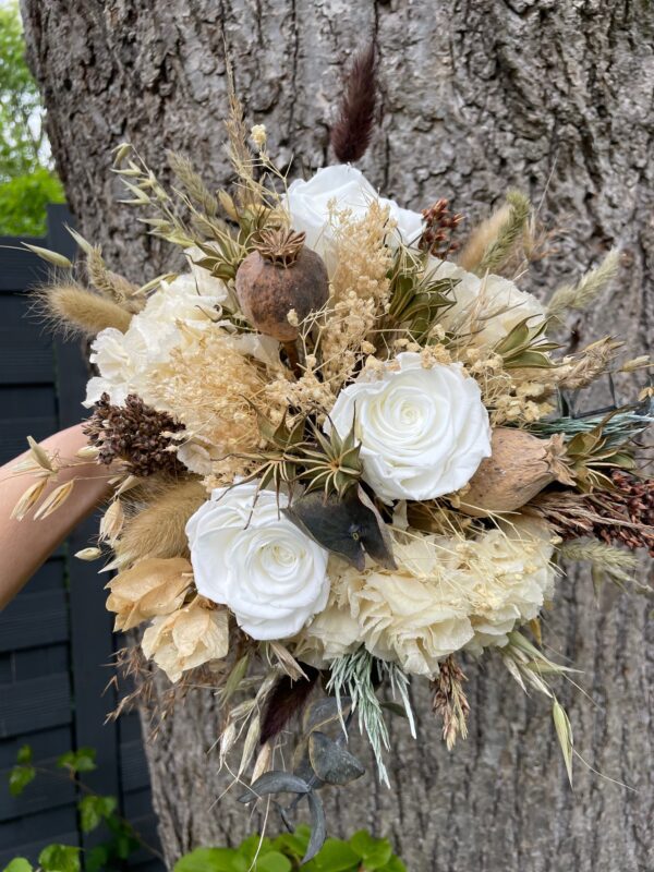 Hochzeit Trockenblumen Brautstrauß – Ivory Nature Pearl trockenblumen 7