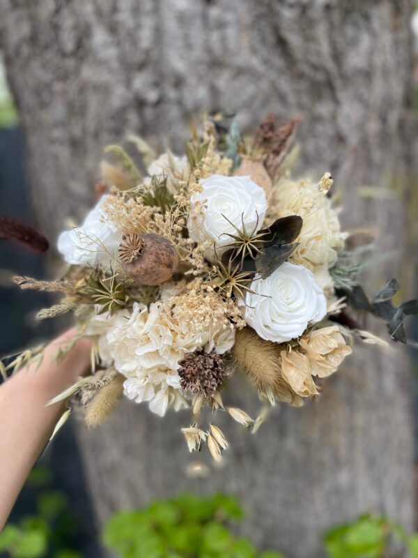 Hochzeit Trockenblumen Brautstrauß – Ivory Nature Pearl trockenblumen 5