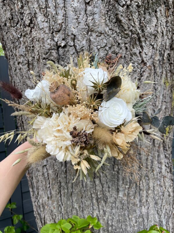 Hochzeit Trockenblumen Brautstrauß – Ivory Nature Pearl trockenblumen 4